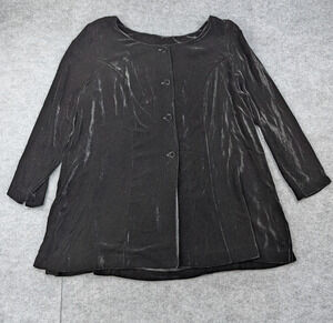 Parisian Signature Velvet Blouse Womens 16W Vintage Whimsigoth Black Gothic Silk